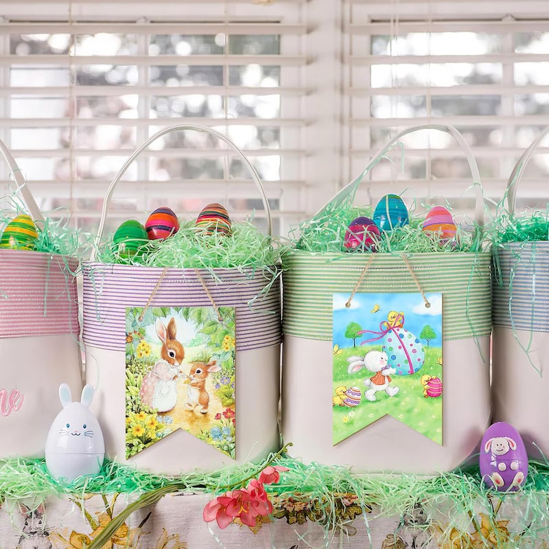 Sophena Large Size 7 inch Wooden Easter Ornaments to Paint, Wooden Labels Cutouts DIY Blank Unfinished Round Spring Wood Discs Ornament for Crafts Hanging Decorations 10PCS - Image 5